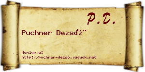Puchner Dezső névjegykártya